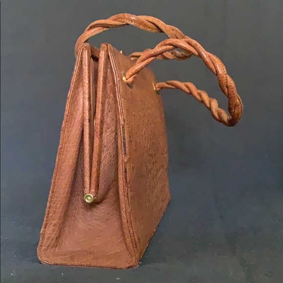 Mark Cross Brown Ostrich Leather Handbag - Picture 7 of 8